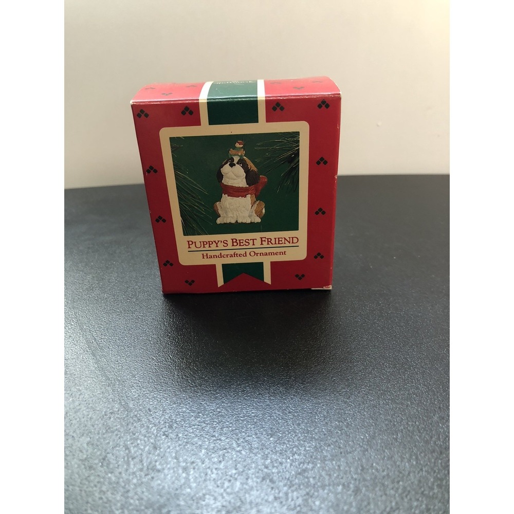 1986 Hallmark Puppy's Best Friend Christmas Keepsake Ornament With Box‎